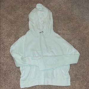 light blue cropped hoodie